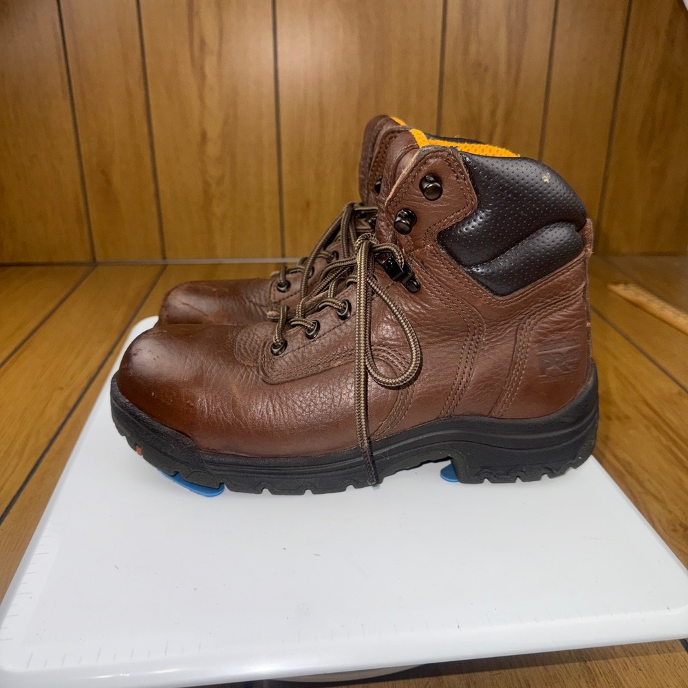 Timberland PRO TiTAN Safety Toe Brown Leather Work Boots Womens 7.5W 26388